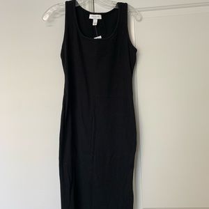 Black Ribbed Stretch Bodycon Maternity Dress